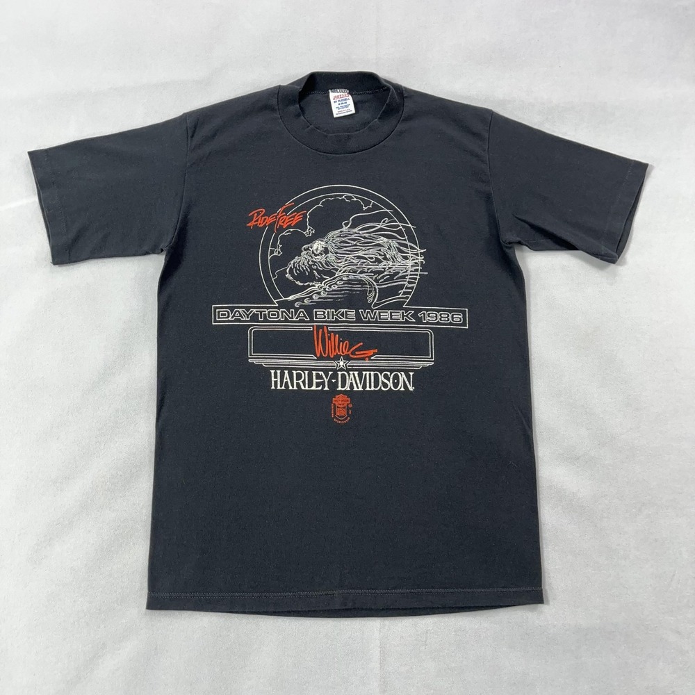 Vintage‎ Harley-Davidson Shirt Mens Medium Black Daytona Bike Week 1986 Jerzees